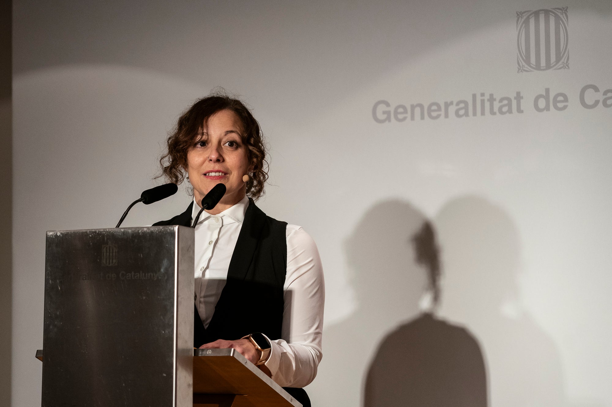 Eva Vicens, directora de Vadevi, va presentar l'acte 