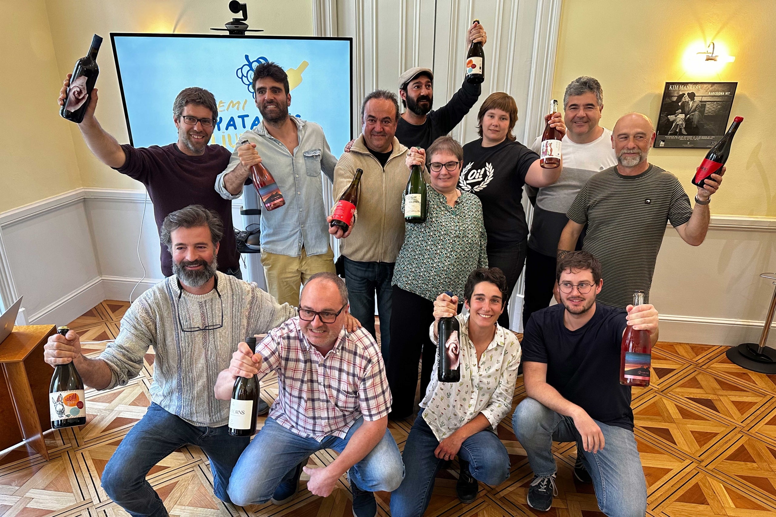 Els Vinyataires Lliures han llegit el manifest des del Col·legi de Periodistes de Barcelona | Foto: Vinyataires Lliures 