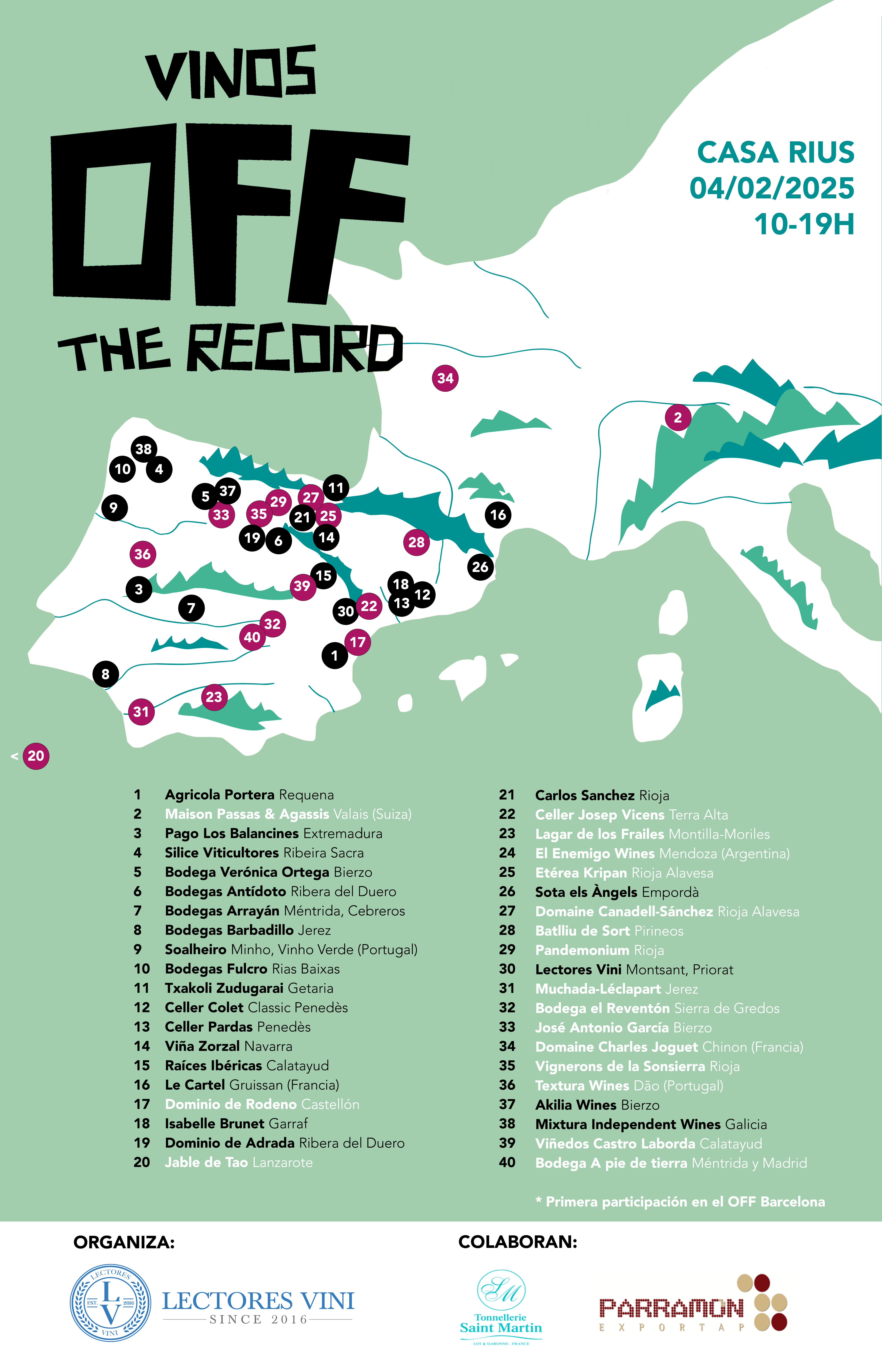 Imatge del cartell de la 11a edició del festival Vinos OFF The Record que se celebrarà a Barcelona el febrer del 2025 / Vinos OFF The Record (pàgina web)