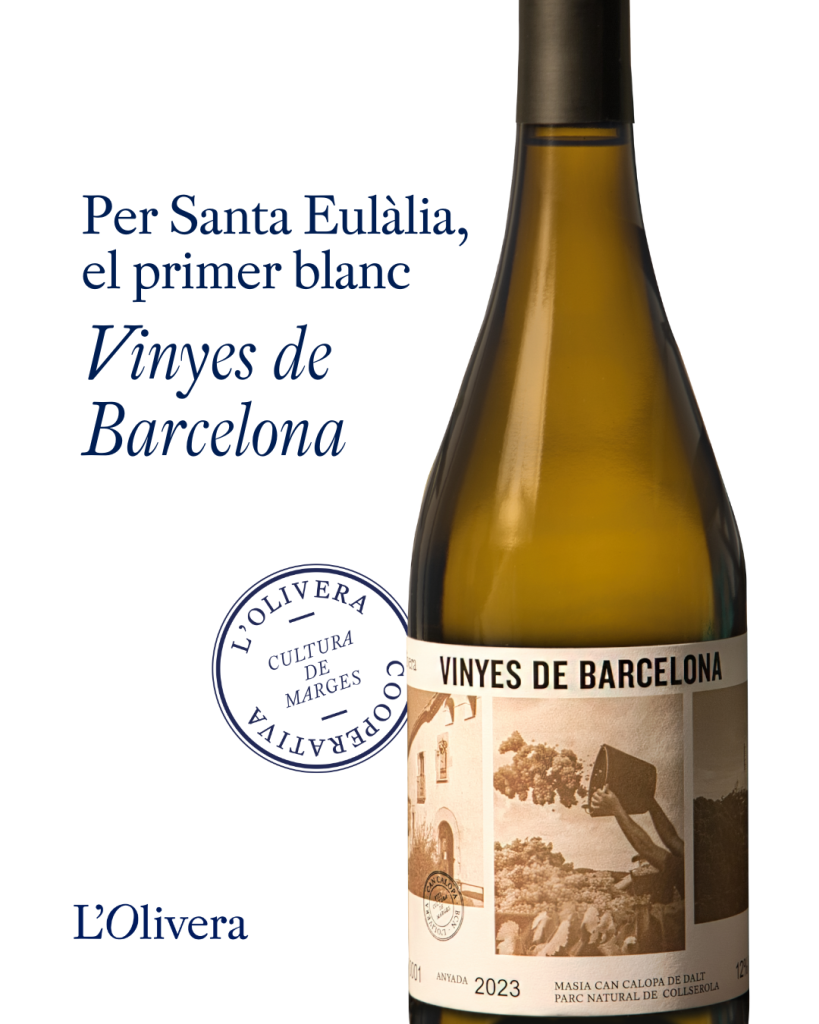 Imatge del cartell publicitari del vi blanc 'Vinyes de Barcelona' / cedida