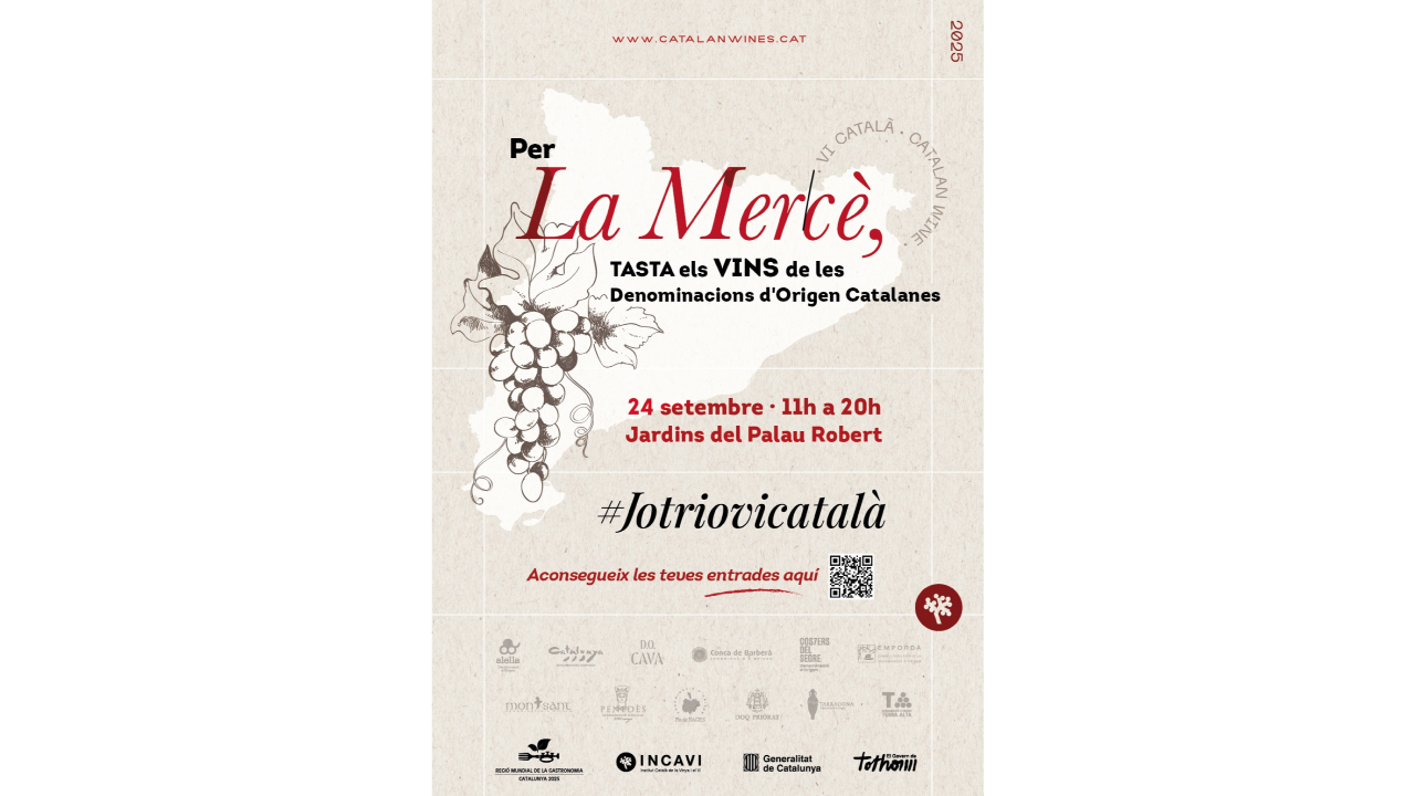 Cartell de l'esdeveniment de vi català a les Festes de la Mercè / Cedida