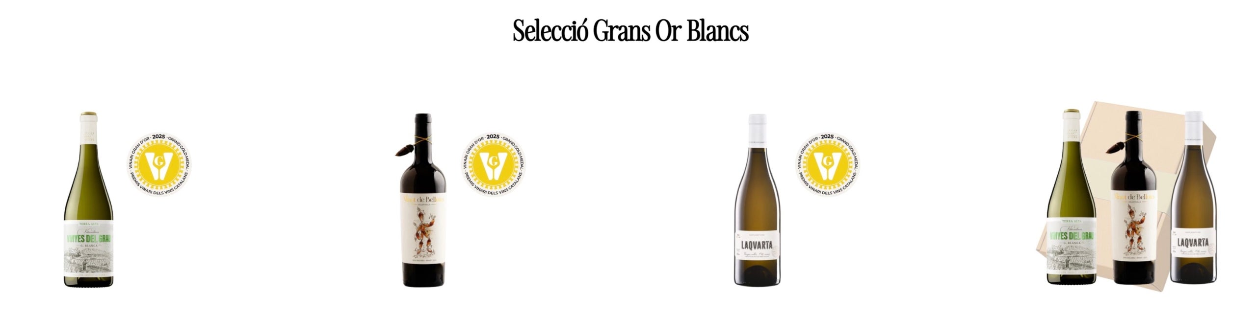 Els Grans Ors Blancs 2025 a l'apartat de la botiga en línia Vinótico que ofereix els vins guardonats en els Premis Vinari
