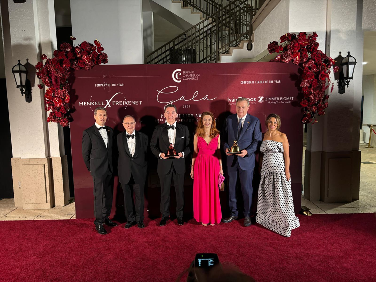 Els representants de l'equip directiu de Henkell Freixenet a l'entrega de premis Ponce de León / Cedida