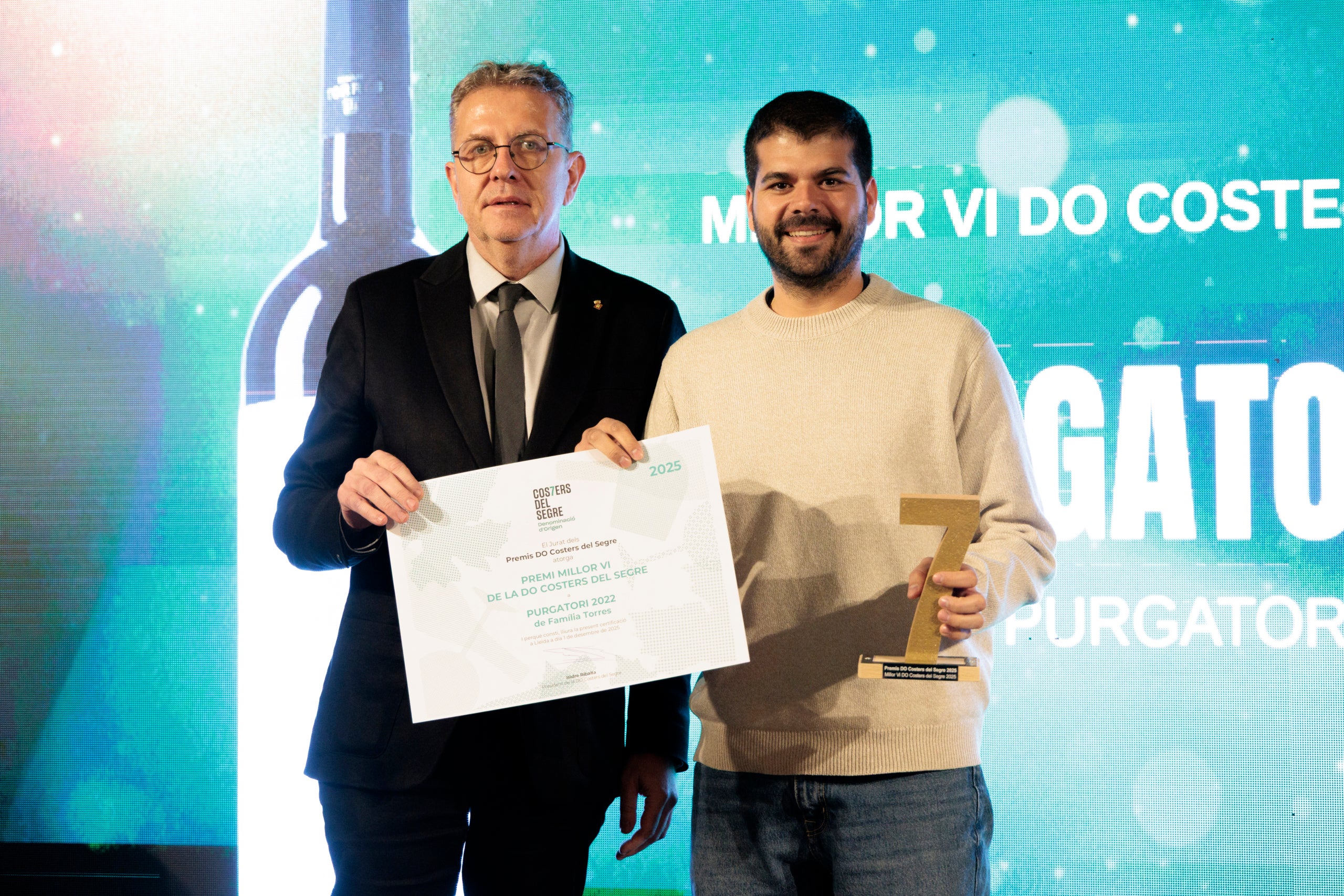 David Barriche, guanyador del Millor Vi de la DO Costers del Segre 2025 pel seu Purgatori 2022, de Família Torres / Anna Munujos