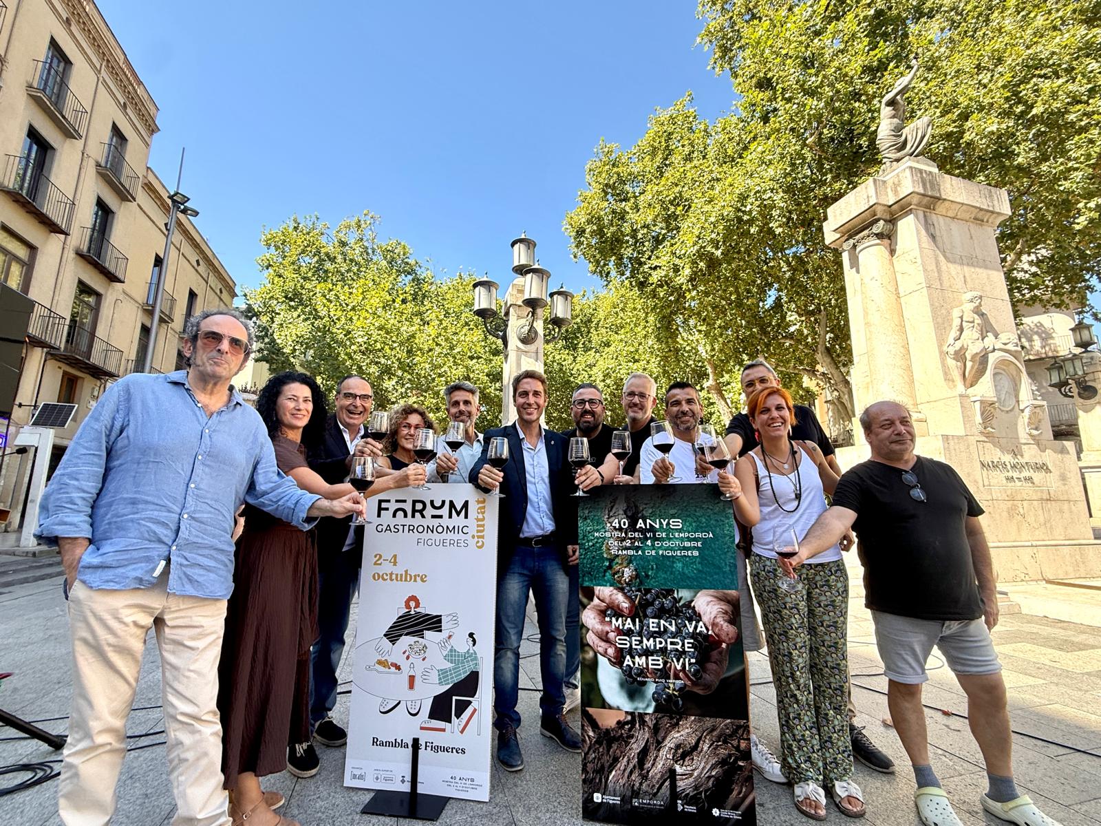 Presentació de la unió a la Rambla de Figueres del Fòrum Gastronòmic i la Mostra del Vi / Cedida